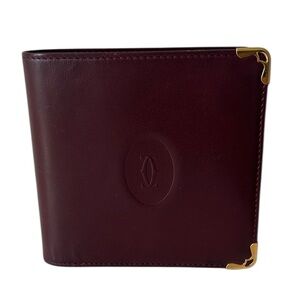Cartier Paris Must Line Leather Bifold Wallet Bordeaux